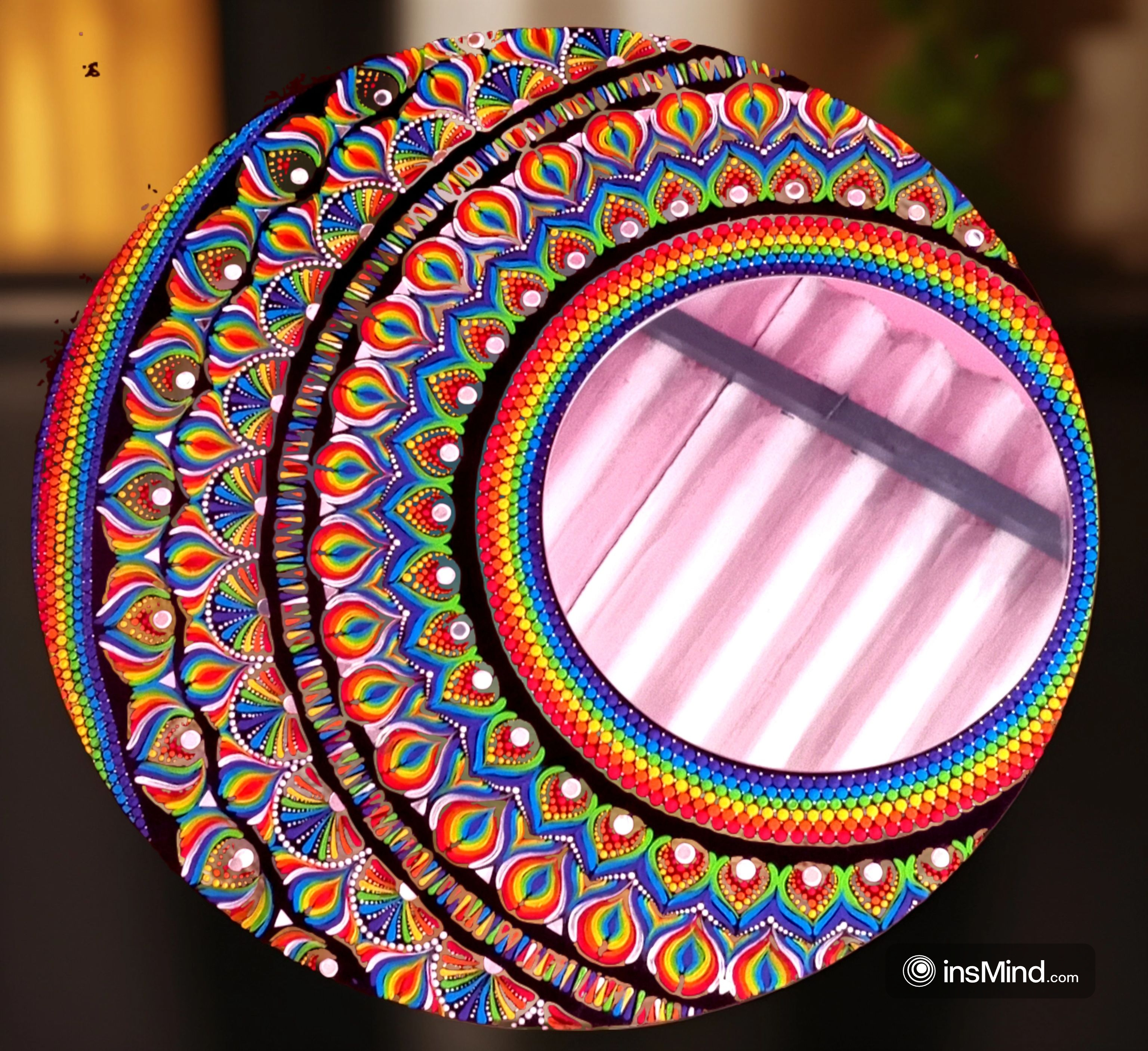24 inch dot mandala with mirror