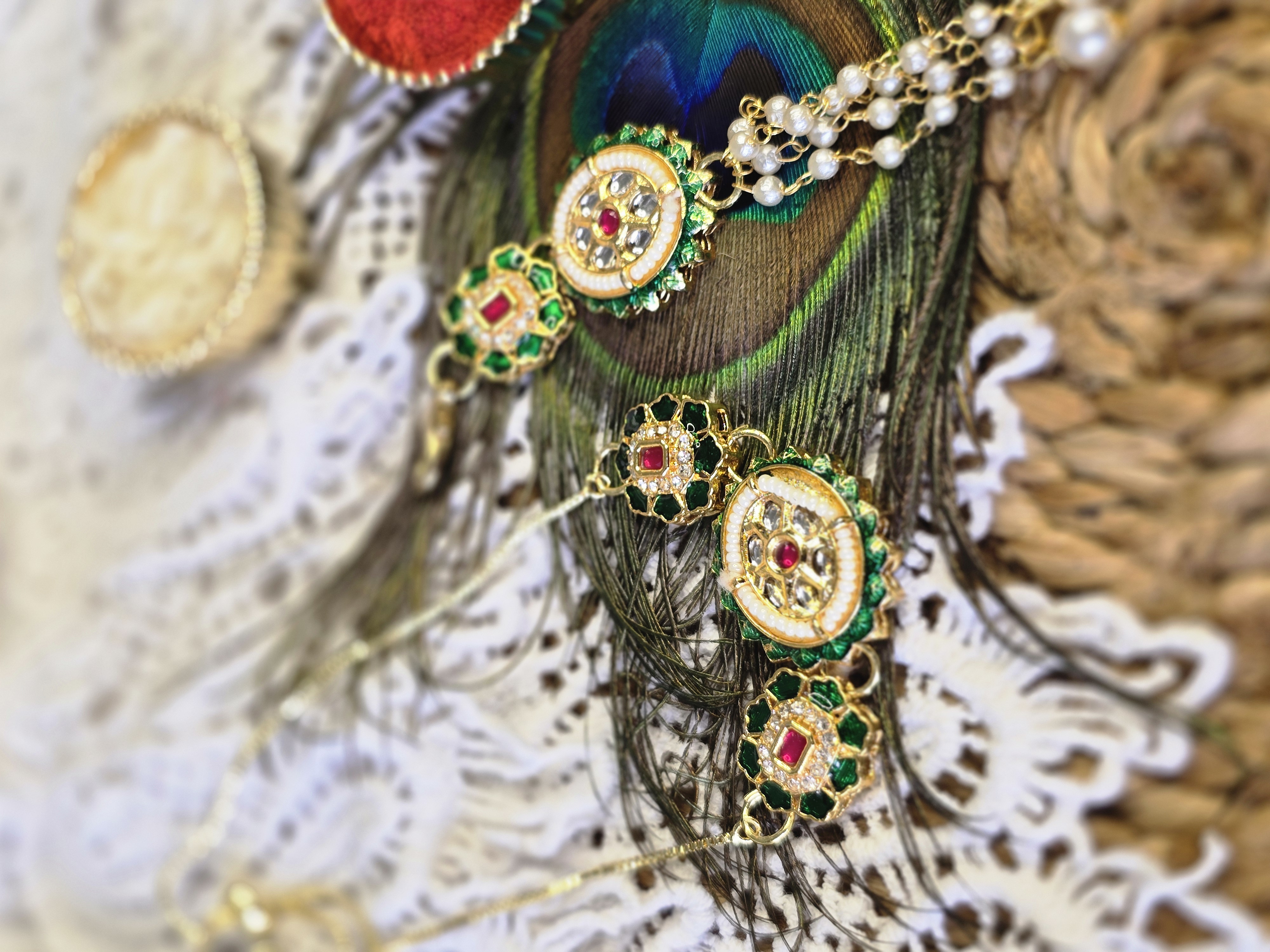 Beautiful handmade baiya bhahi  rakhi with kundan stones