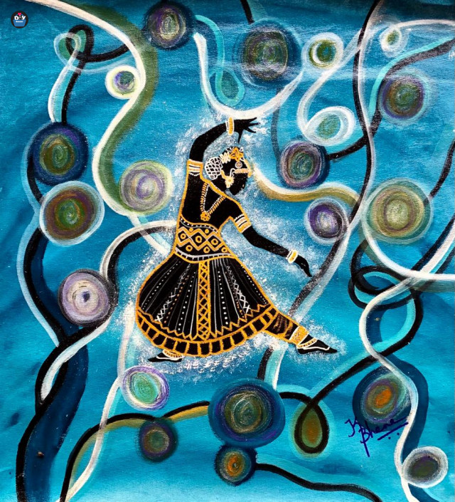 BHARATHANATIYAM ACRYLIC ON CANVAS SHEET