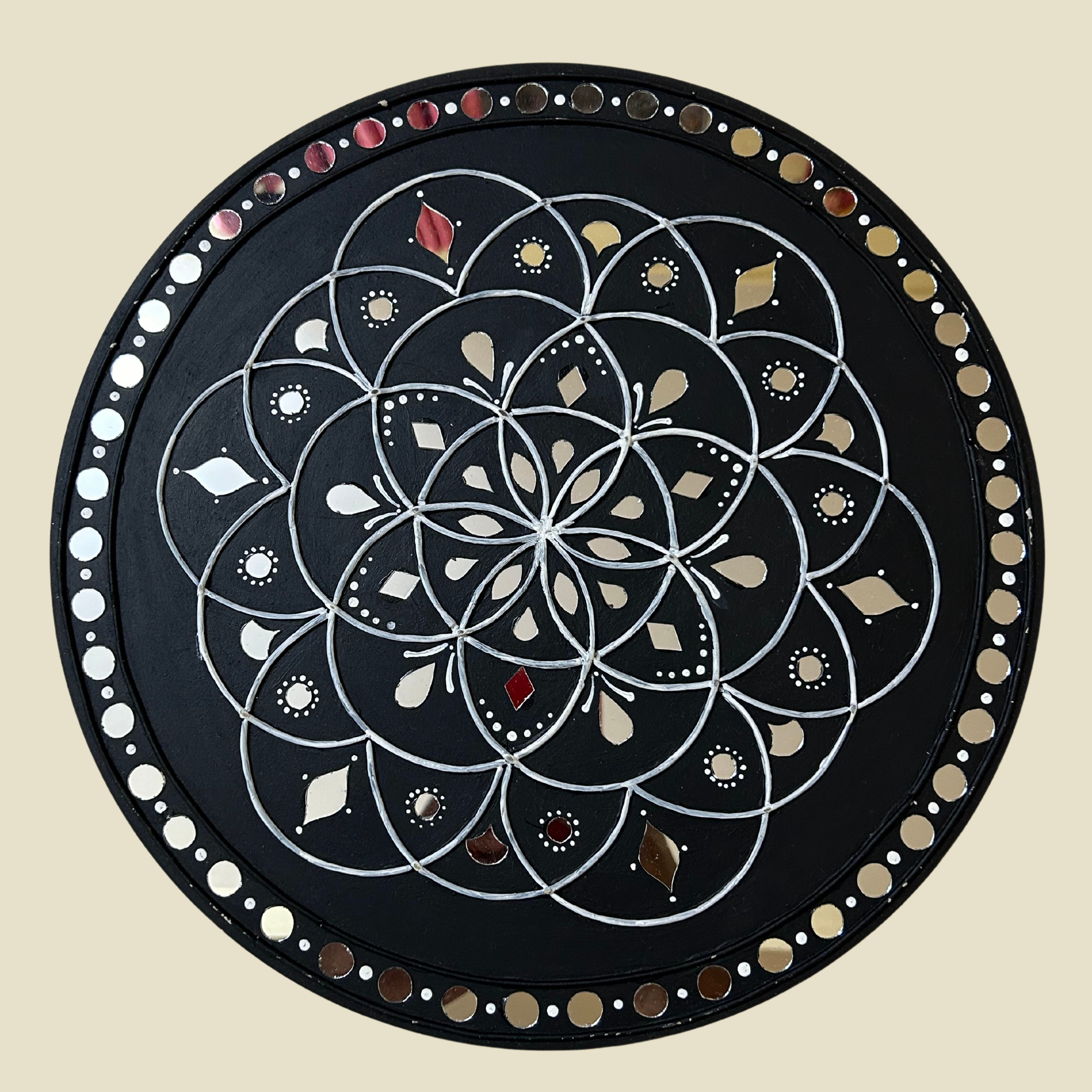 Black & White Geometric Lippan Art