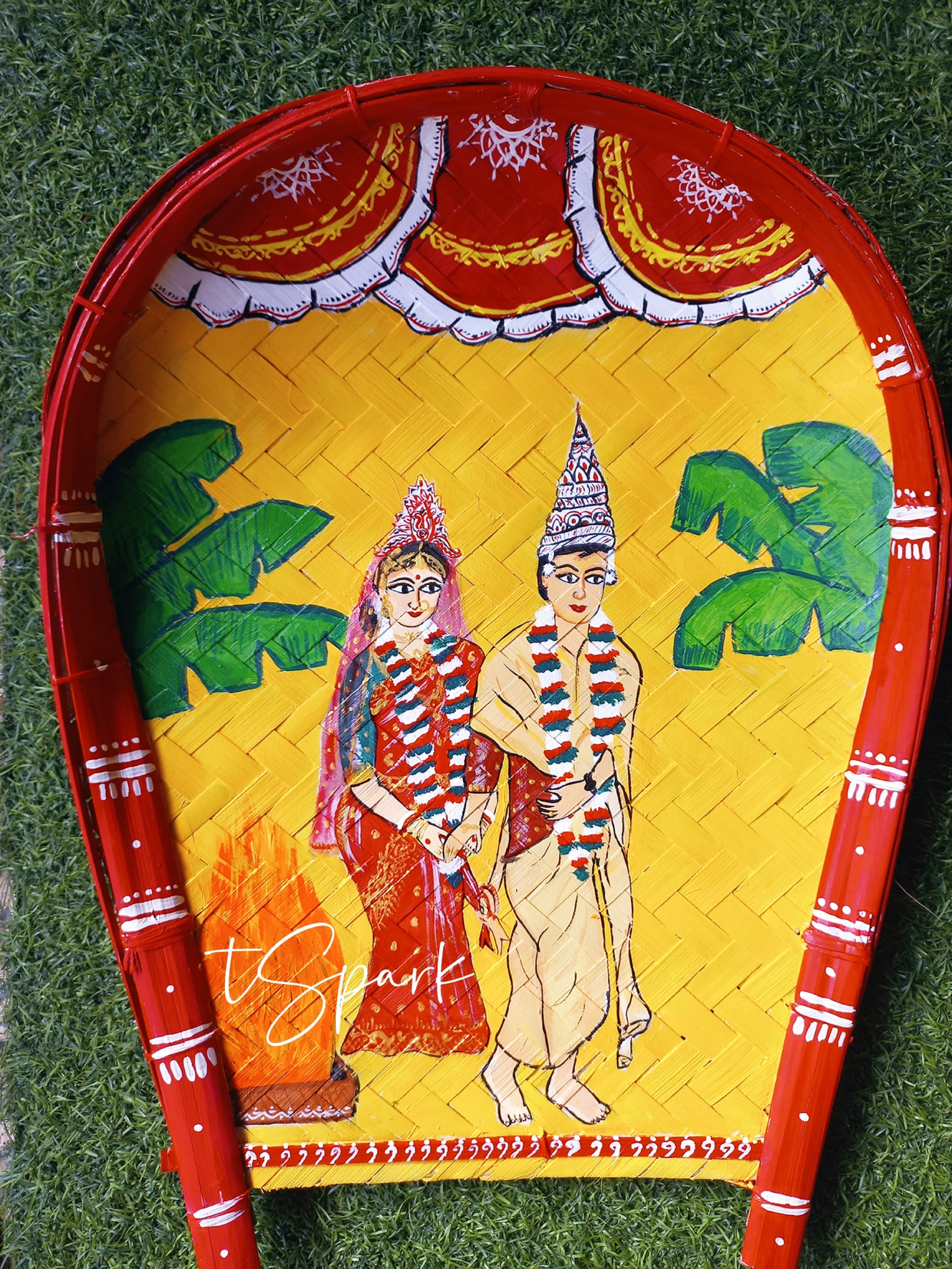 Bor Bou handpainted Khaidaan kulo for Bengali wedding