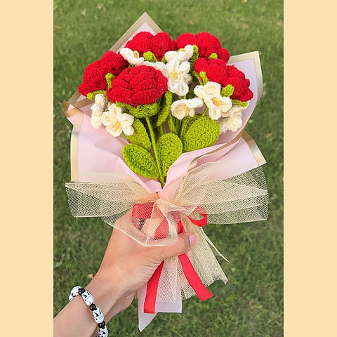Forever Yours: Propose with Our Handcrafted Crochet Flower Bouquet