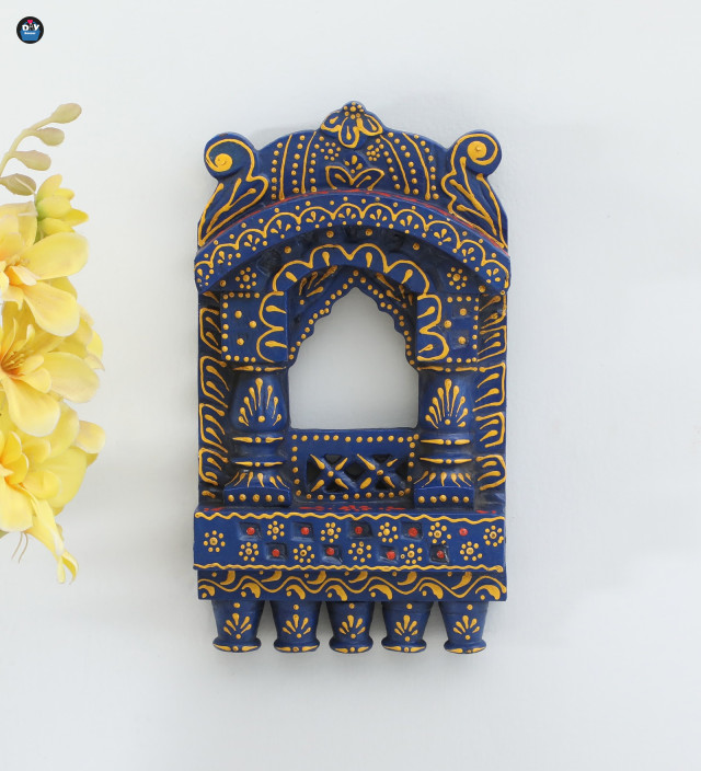 Hand Painted  multicolor wall hanging wooden jharokha Indian Home Decor