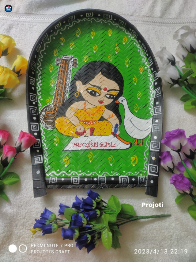 hand printed goddess  saraswati kulo art