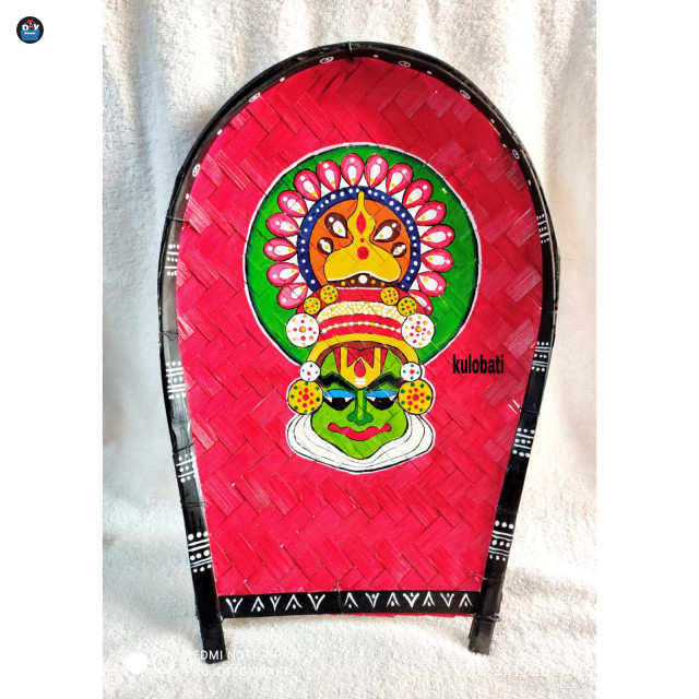 Hand printed kathakali face kulo art