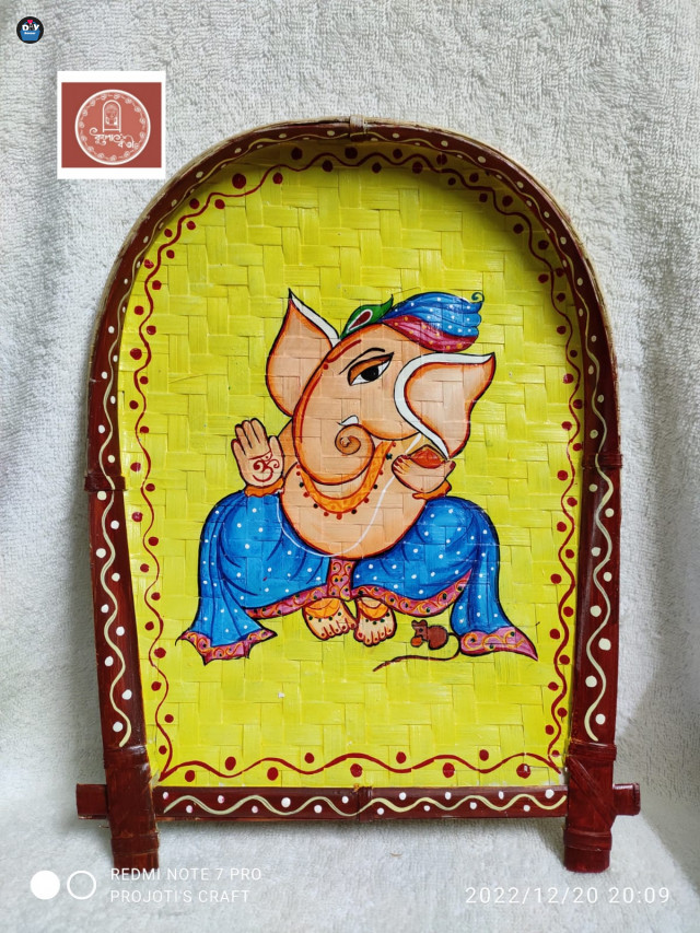Handicraft  Yellow  Small Ganesh kulo art