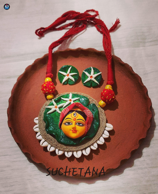 Handmade jewellery- clay with Durga 