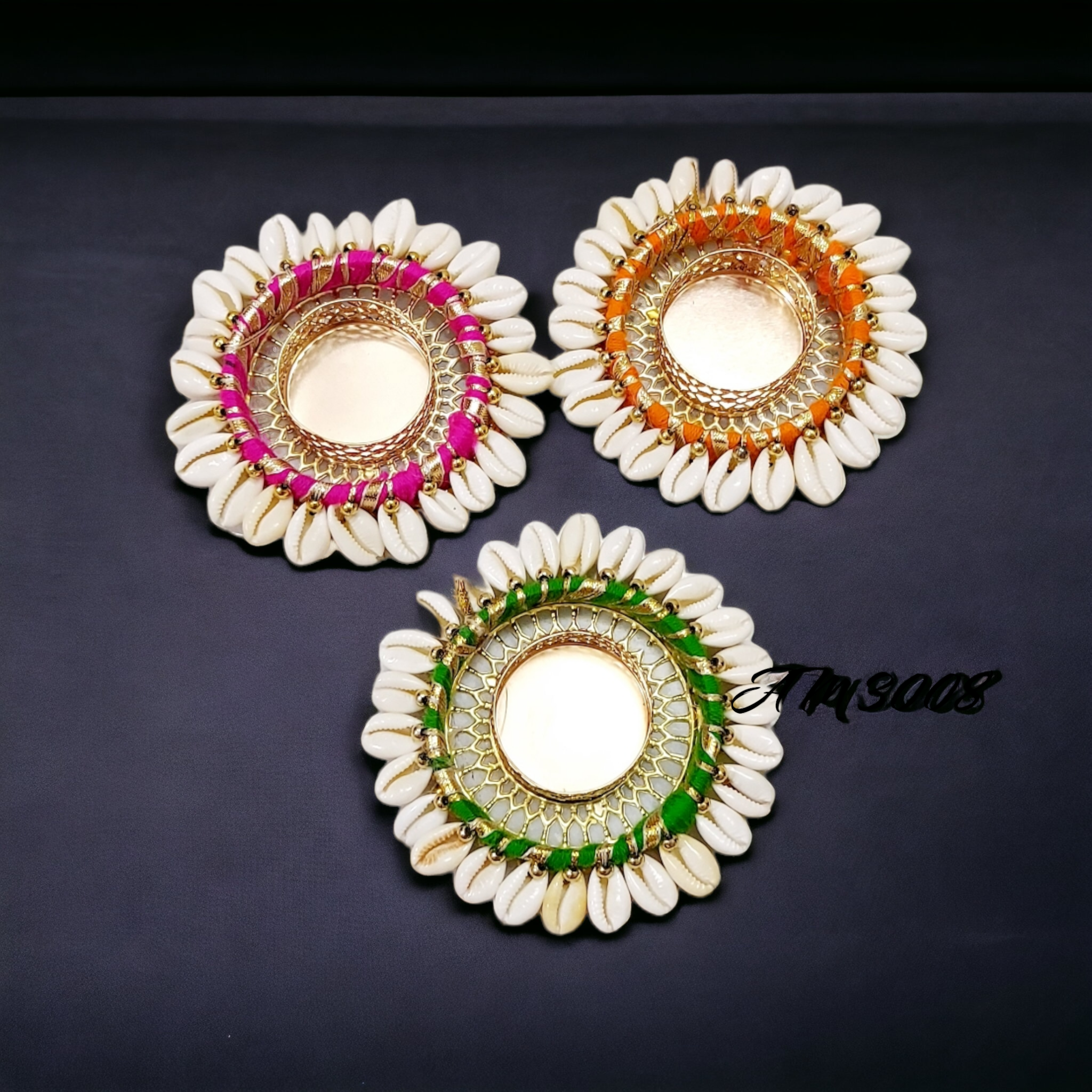 Handmade Tea Light Candles Holder for Diwali Decoration | Decorative Diwali Diya Tealight Candle Holder for Home Decoration set of 3 in multi colours