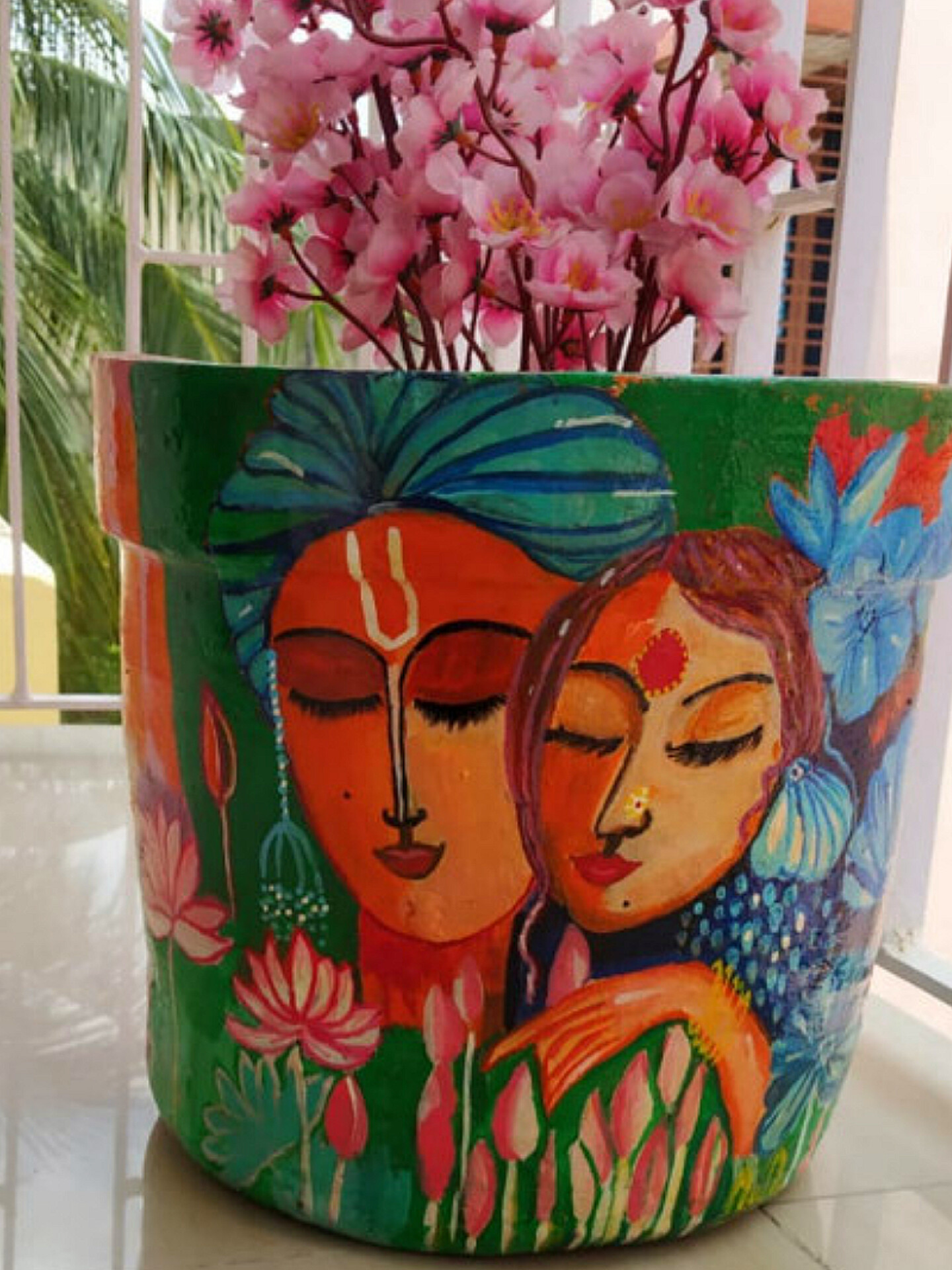 Handpainted Clay Pot,planter,clay pot