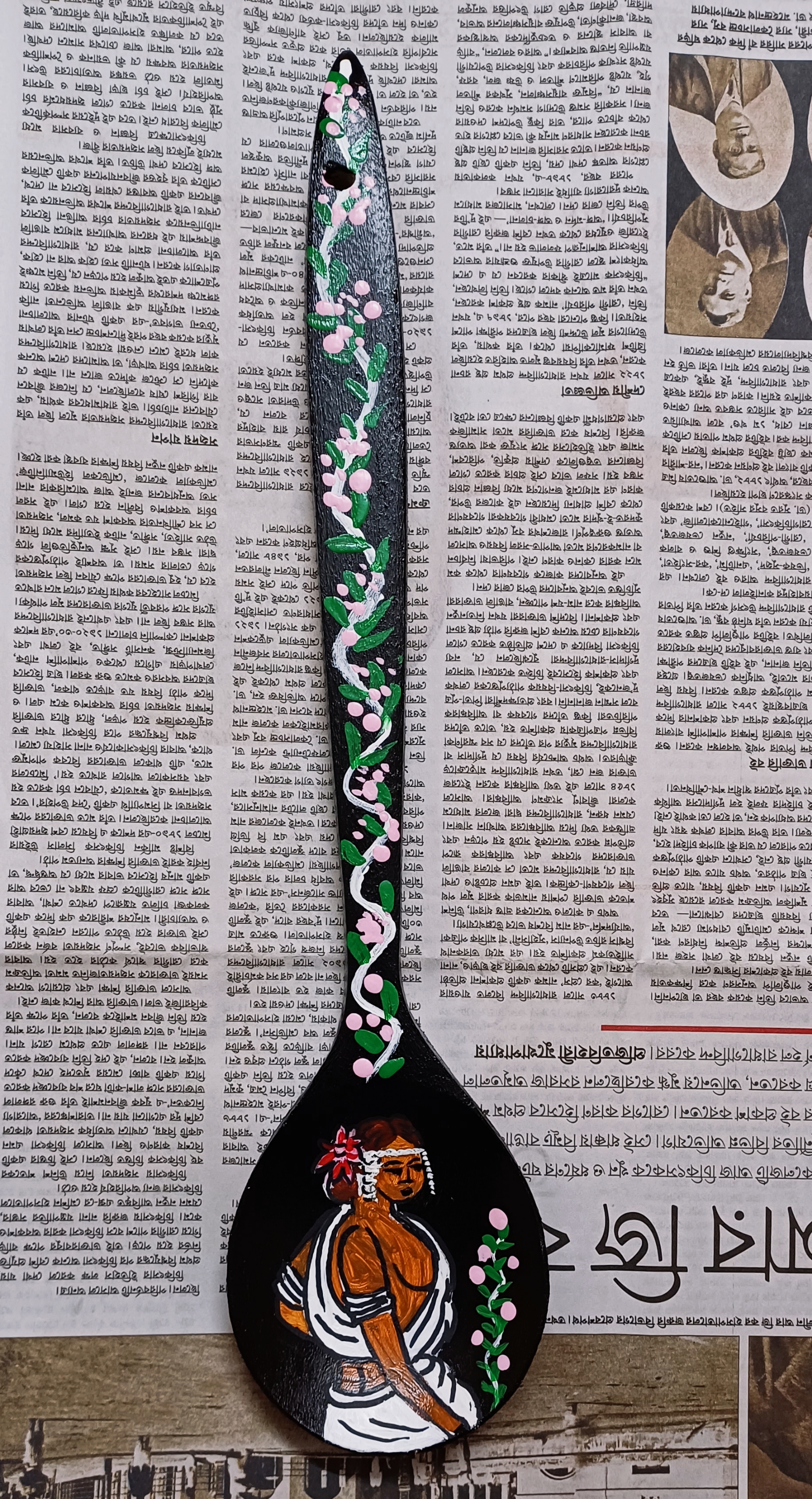 Handpainted hata-khunti/ spatula set