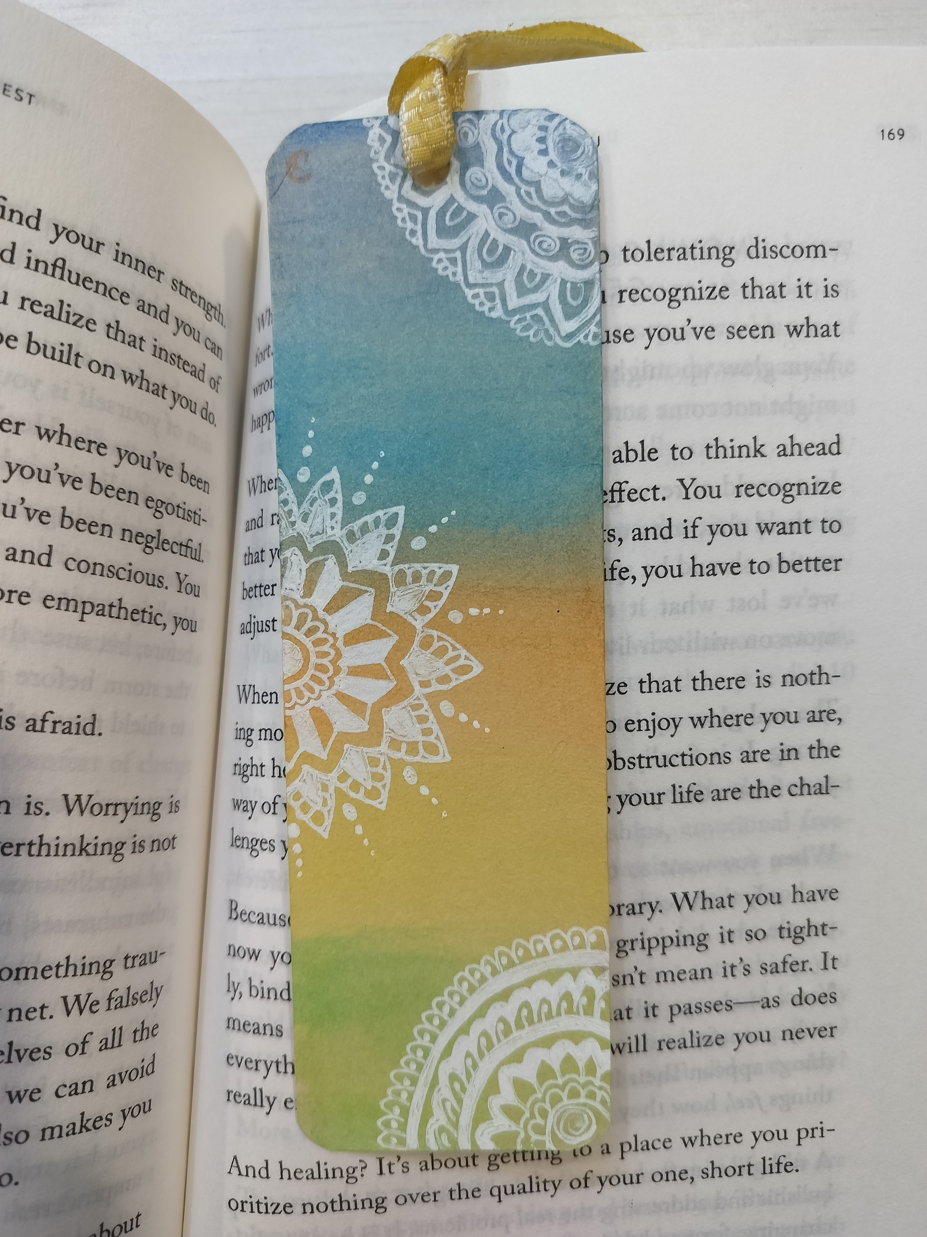 Handpainted Mandala Bookmark