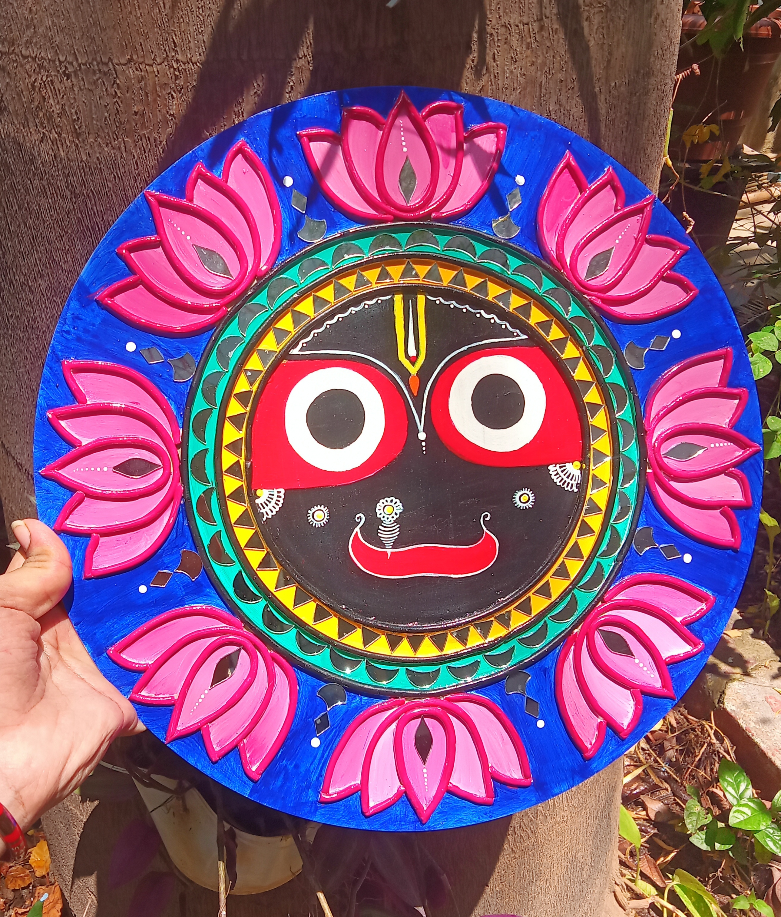 Lord Jagannath Face Rangoli