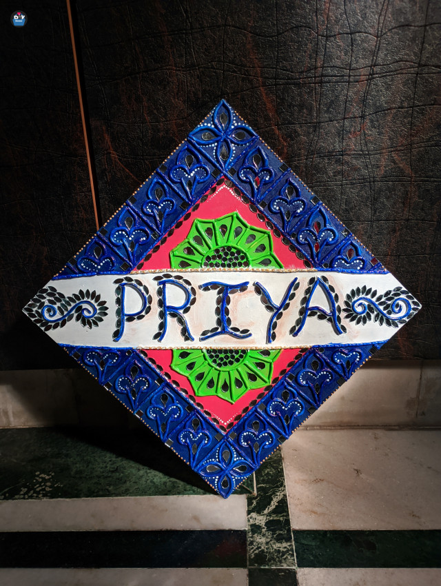Nameplate of name "priya"