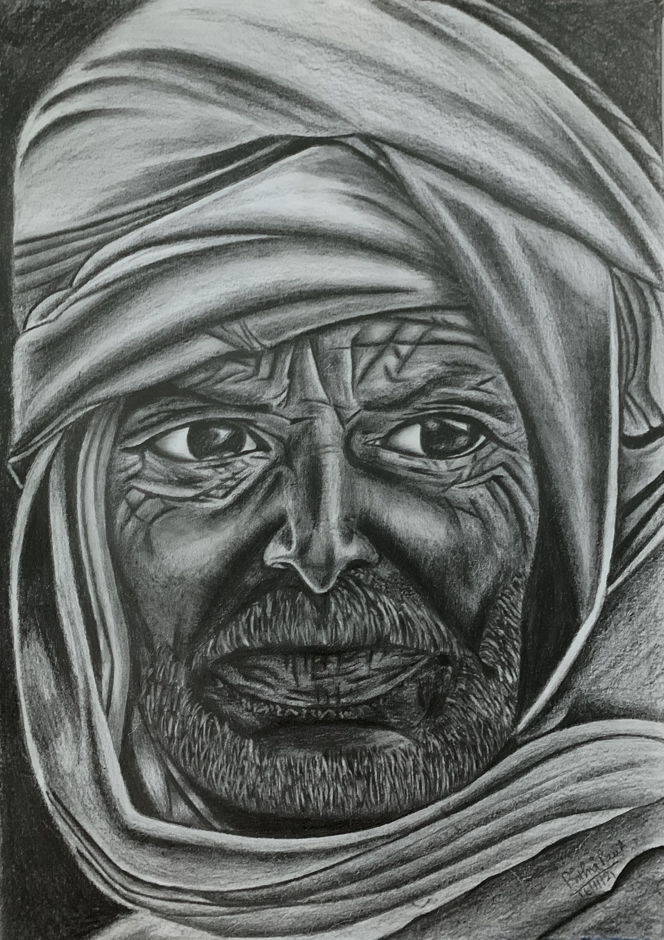 Old Man Sketch- A3 Paper (Unframed)