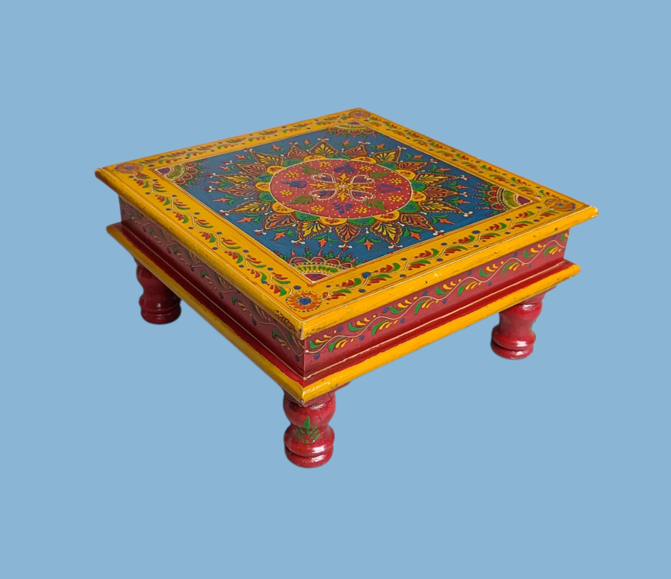 painted wooden chowki