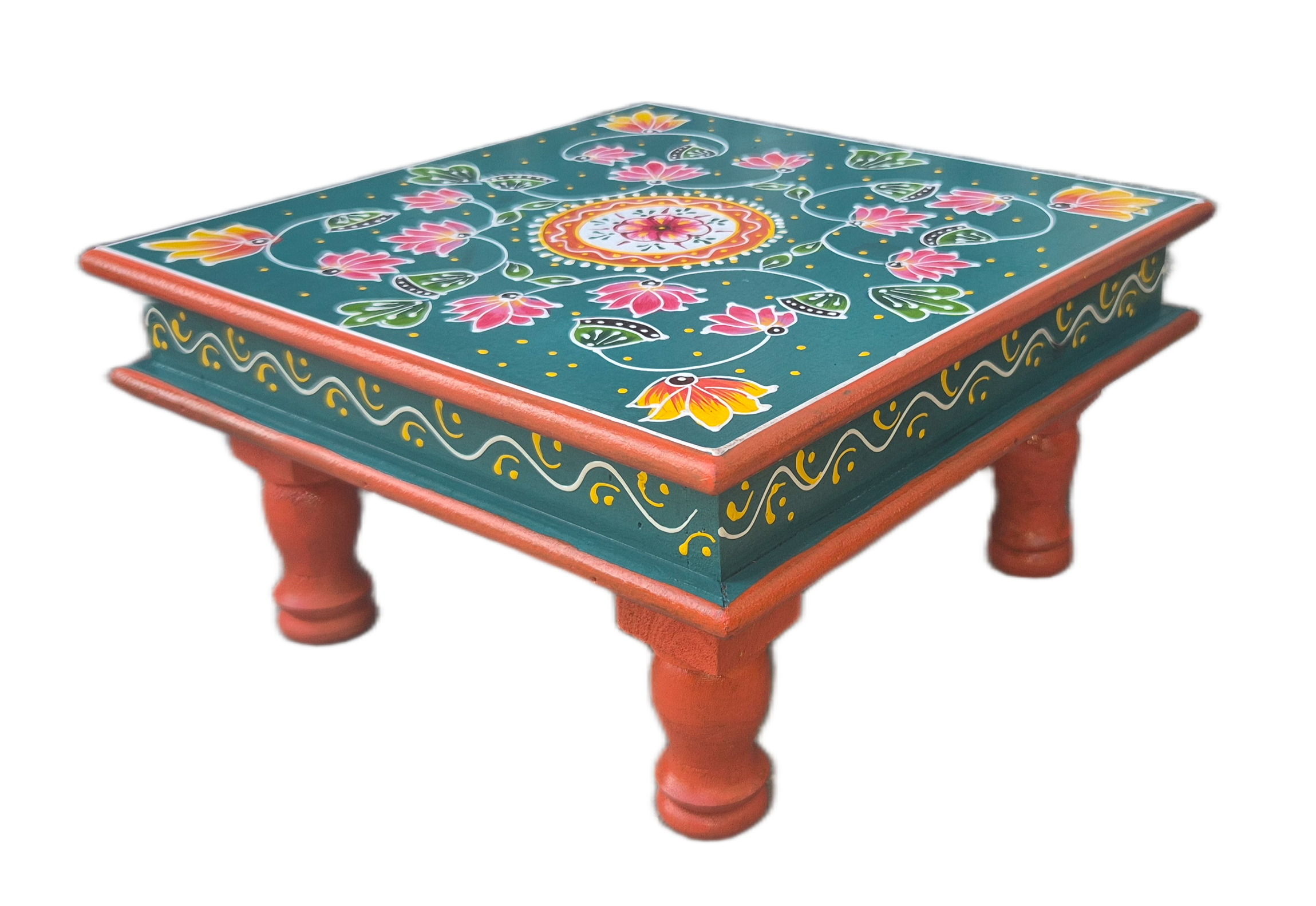 painted wooden chowki