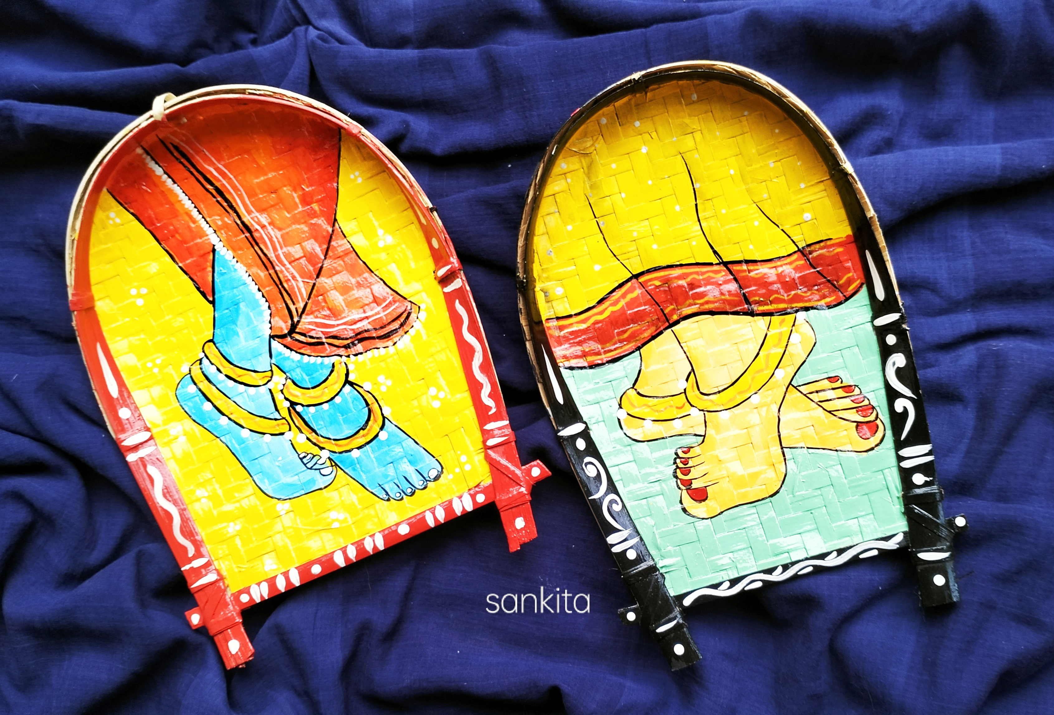 Radha krishna feet painting, kulo art for decoration