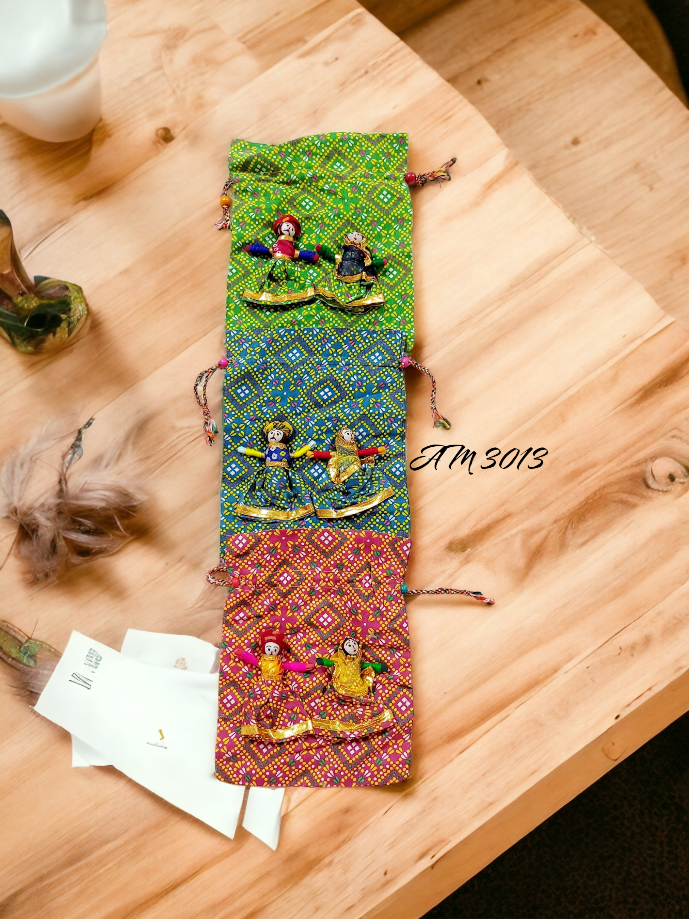 rajasthani kathputli potlies handmade set of 10 pices