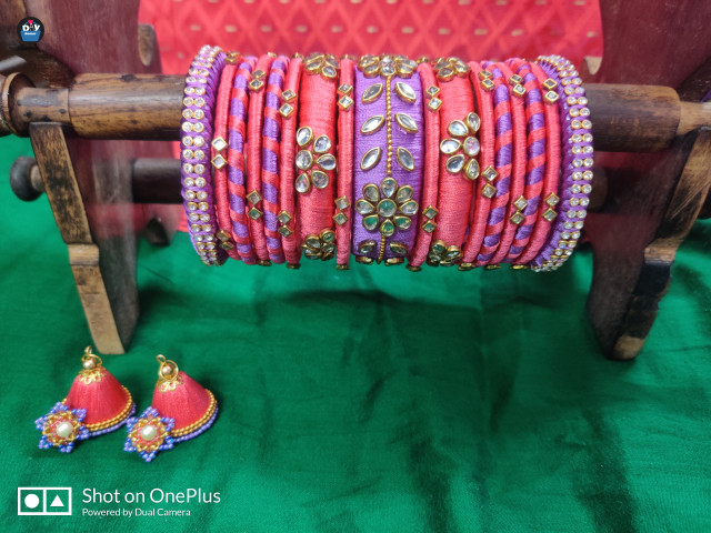 Silk bangles and earrings