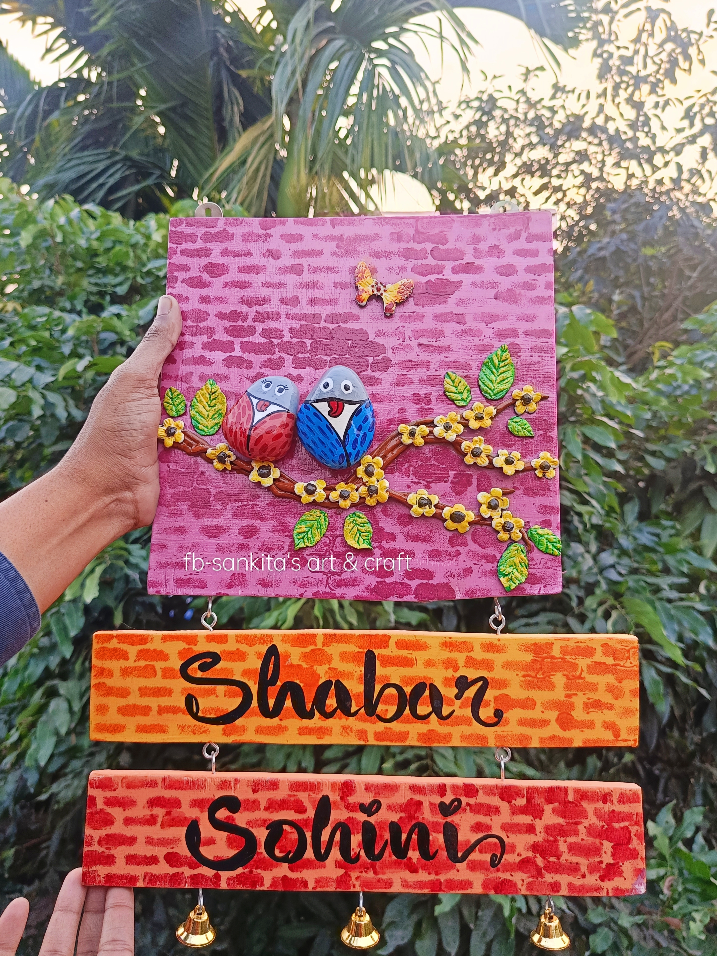 Wooden nameplate for home, nameplate for gifts